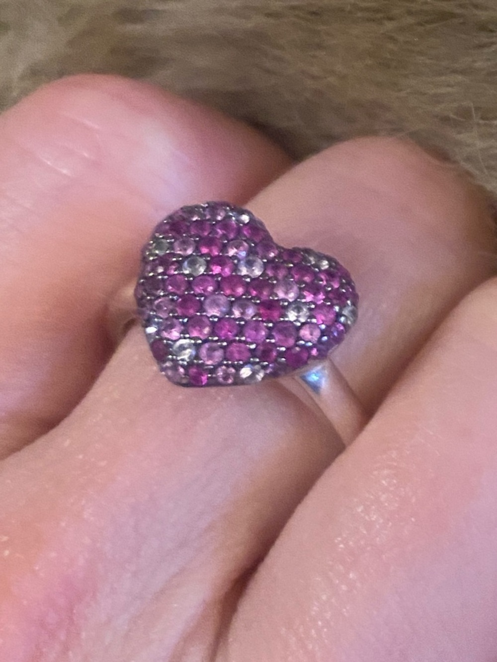 💖💜Stunning Sterling Heart Ring!💜💖 - Picture 5 of 9